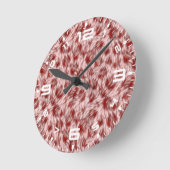 抽象芸術ブラウンファブリックファーテクスチャ背景–24602 ラウンド壁時計 (傾斜)