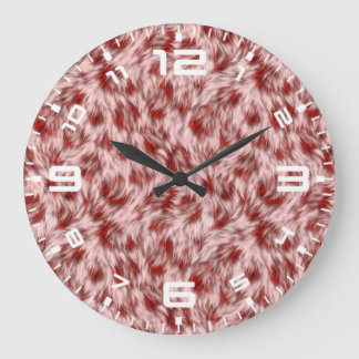 抽象芸術ブラウンファブリックファーテクスチャ背景–24602 ラージ壁時計