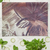 抽象芸術ブラウンフローラデザイン1 キッチンタオル (折り畳み)