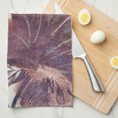 抽象芸術ブラウンフローラデザイン1 キッチンタオル (四つ折り)