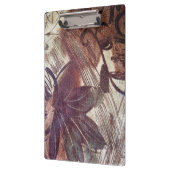 抽象芸術ブラウンフローラデザイン1 クリップボード (左)