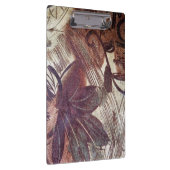 抽象芸術ブラウンフローラデザイン1 クリップボード (右)