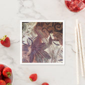 抽象芸術ブラウンフローラデザイン1 スタンダードカクテルナプキン (インサイチュ)