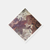 抽象芸術ブラウンフローラデザイン1 スタンダードカクテルナプキン (角)