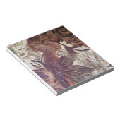 抽象芸術ブラウンフローラデザイン1 ノートパッド (アングル)