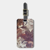 抽象芸術ブラウンフローラデザイン1 ラゲッジタグ (正面縦)