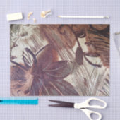 抽象芸術ブラウンフローラデザイン1 薄葉紙 (クラフト)