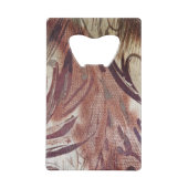 抽象芸術ブラウンフローラデザイン2 クレジットカード栓抜き (正面)