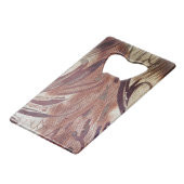 抽象芸術ブラウンフローラデザイン2 クレジットカード栓抜き (正面アングル)