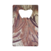 抽象芸術ブラウンフローラデザイン2 クレジットカード栓抜き (裏面)