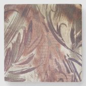 抽象芸術ブラウンフローラデザイン2 ストーンコースター (正面)