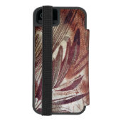 抽象芸術ブラウンフローラデザイン2 INCIPIO iPhoneウォレットケース (フォリオ裏面)