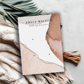 抽象芸術ブラウンベージュ水彩2イヤリングディスプレイ 名刺