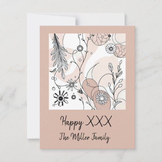 抽象芸術ブラウンボホミニマリスト美学 シーズンカード (正面)