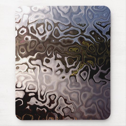 抽象芸術ブラウン、グレー、白マウスパッド マウスパッド (正面)