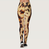 抽象芸術ブラウン&ブラックテクスチャシックTortoiseShell レギンス (裏面)