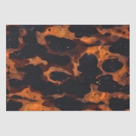 抽象芸術ブラウン&ブラックテクスチャ、シックなTortoiseShell 薄葉紙 (正面)