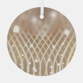 抽象芸術ブラウン、波の星の背景。 ガラスオーナメント (裏面)