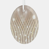 抽象芸術ブラウン、波の星の背景。 ガラスオーナメント (正面左)