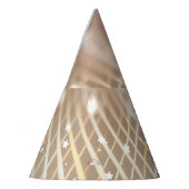 抽象芸術ブラウン、波の星の背景。 パーティーハット (左)