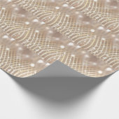 抽象芸術ブラウン、波の星の背景。 ラッピングペーパー (角)