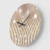 抽象芸術ブラウン、波の星の背景。 ラージ壁時計 (傾斜)