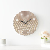 抽象芸術ブラウン、波の星の背景。 ラージ壁時計 (ホーム)