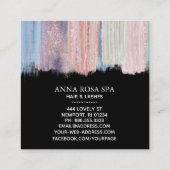 *~*抽象芸術ブラシのスプラッシュストライプ金ゴールドグリッター スクエア名刺 (裏面)