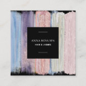 *~*抽象芸術ブラシのスプラッシュストライプ金ゴールドグリッター スクエア名刺 (正面)