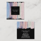 *~*抽象芸術ブラシのスプラッシュストライプ金ゴールドグリッター スクエア名刺 (正面/裏面)