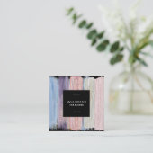 *~*抽象芸術ブラシのスプラッシュストライプ金ゴールドグリッター スクエア名刺 (スタンド正面)