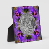 抽象芸術ブラシの渦巻き旋回で写真を追加 フォトプラーク (正面)