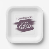 抽象芸術ブラシストロークおめでとうグラード ペーパープレート (正面)