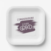 抽象芸術ブラシストロークおめでとうグラード ペーパープレート (正面)