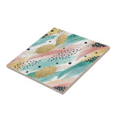 抽象芸術ブラシストロークとドットパターン – 金ゴールドアクセント2 タイル (側面)