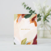 抽象芸術ブラシストロークのクリスマス シーズンポストカード (スタンド正面)