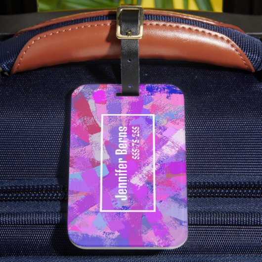 抽象芸術ブラシストロークのテクスチャ。 ラゲッジタグ (正面インサイチュ2)