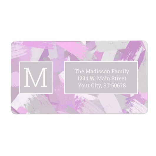 抽象芸術ブラシストロークテクスチャ ラベル (正面)