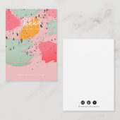 抽象芸術ブラシストロークピンクイヤリングディスプレイ 名刺 (正面/裏面)