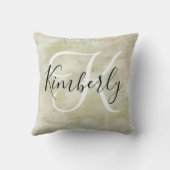 抽象芸術ブラシストロークモノグラム クッション (裏面)