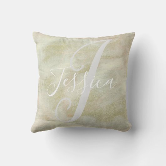 抽象芸術ブラシストロークモノグラム クッション (裏面)