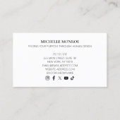 抽象芸術ブラシストローク付きホログラフィックオパール 名刺 (裏面)