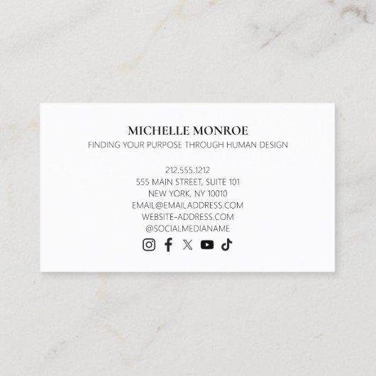 抽象芸術ブラシストローク付きホログラフィックオパール 名刺 (裏面)