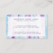 抽象芸術ブラシストローク紫ブルー&ホワイト 名刺 (裏面)