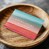 抽象芸術ブラシストローク赤ターコイズ 名刺