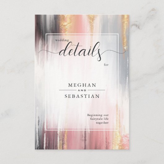 抽象芸術ブラシストローク赤面金ゴールド炭 エンクロージャーカード (正面)