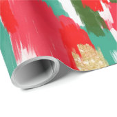 抽象芸術ブラシストローク金ゴールドグリッタークリスマス ラッピングペーパー (ロールコーナー)