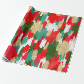 抽象芸術ブラシストローク金ゴールドグリッタークリスマス ラッピングペーパー (アンロールド)