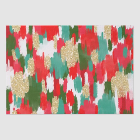 抽象芸術ブラシストローク金ゴールドグリッタークリスマス 薄葉紙 (正面)