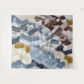 抽象芸術ブラシストローク（ニュートラルトーンとアーストーン） タペストリー (正面(横))